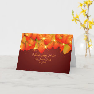 Tarjeta Naranja de Acción de Gracias Coincidir Año con el 