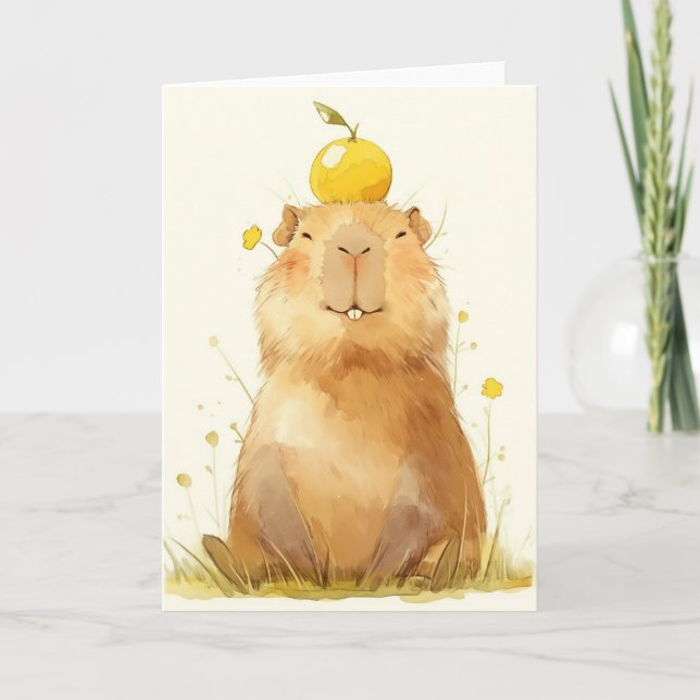 Tarjeta Naranja de Capibara You Glad (Anverso)