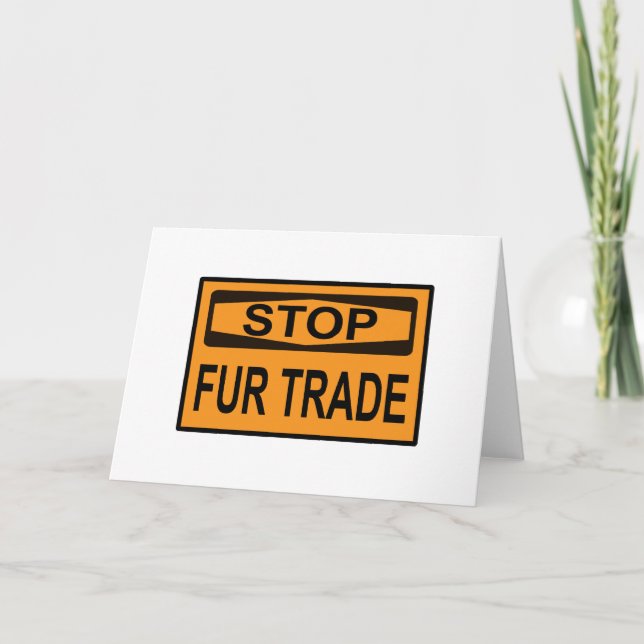 Tarjeta Naranja de Detener el Rótulo de Comercio de Pieles (Anverso)