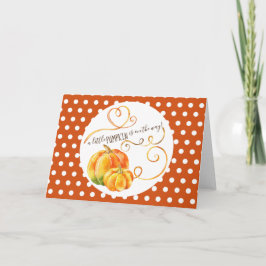 Tarjeta Naranja de la Caída de la Calabaza Polkadot Invita