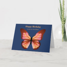 Tarjeta Naranja de mariposa receptor Personalizado rosa y
