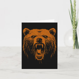 Tarjeta Naranja De Oso Angry Grizzly Bear Senderismo Campa