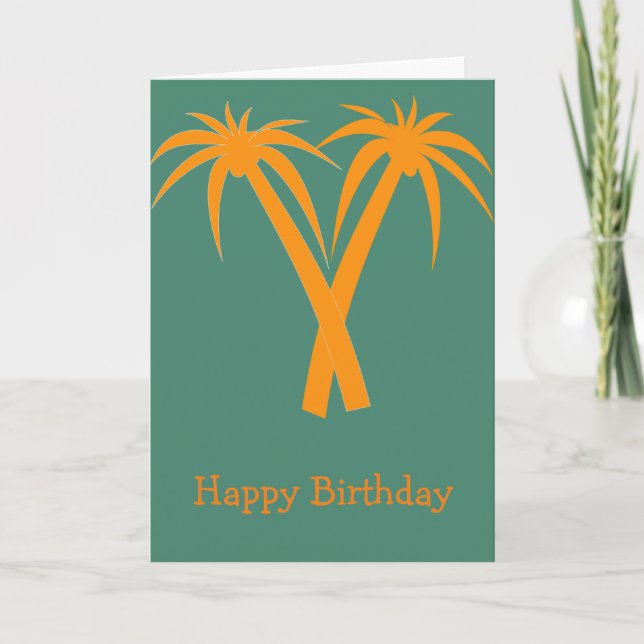 Tarjeta Naranja de Palm Trees Tropicales (Anverso)