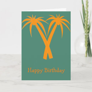 Tarjeta Naranja de Palm Trees Tropicales