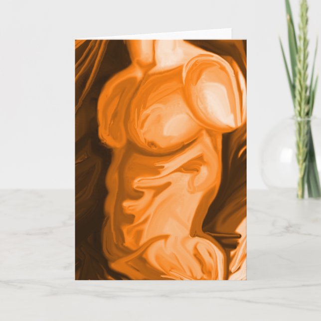 Tarjeta Naranja de Saludos de la Serie Physique (Anverso)