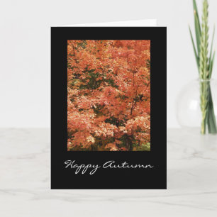 Tarjeta Naranja deja feliz otoño