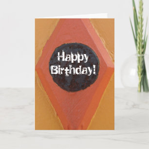 Tarjeta ¡naranja, detalle de construcción, feliz cumpleaño