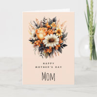 Naranja Flor gris amarilla Bouquet Día de la Madre