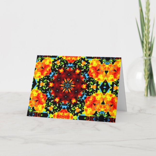 Tarjeta Naranja floral (Anverso)
