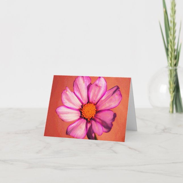 Tarjeta Naranja Floral Notecard (Anverso)