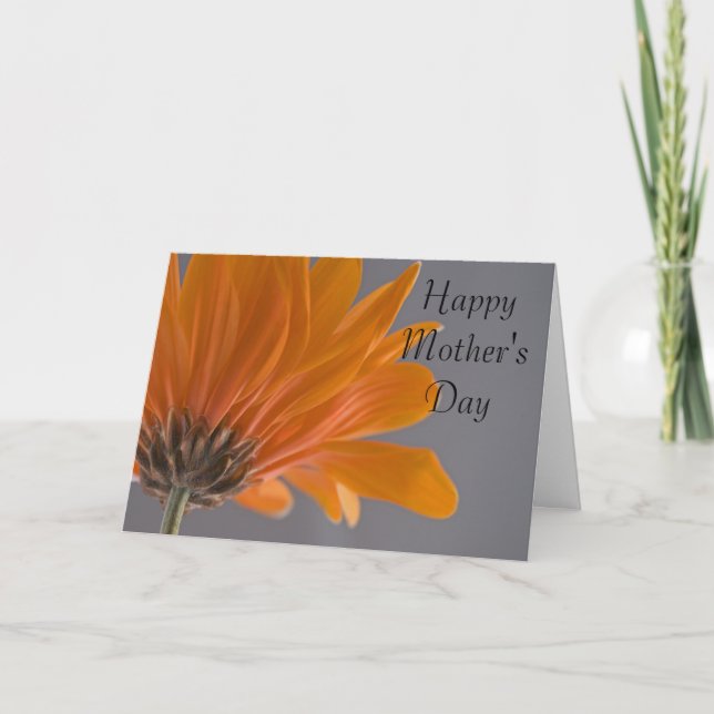 Tarjeta Naranja Gerber Daisy Flower celebra el día de la m (Anverso)