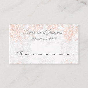 Tarjeta naranja Gris Vintage Boda Floral
