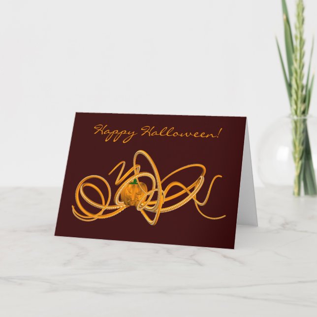 Tarjeta Naranja Halloween Octopus (Anverso)