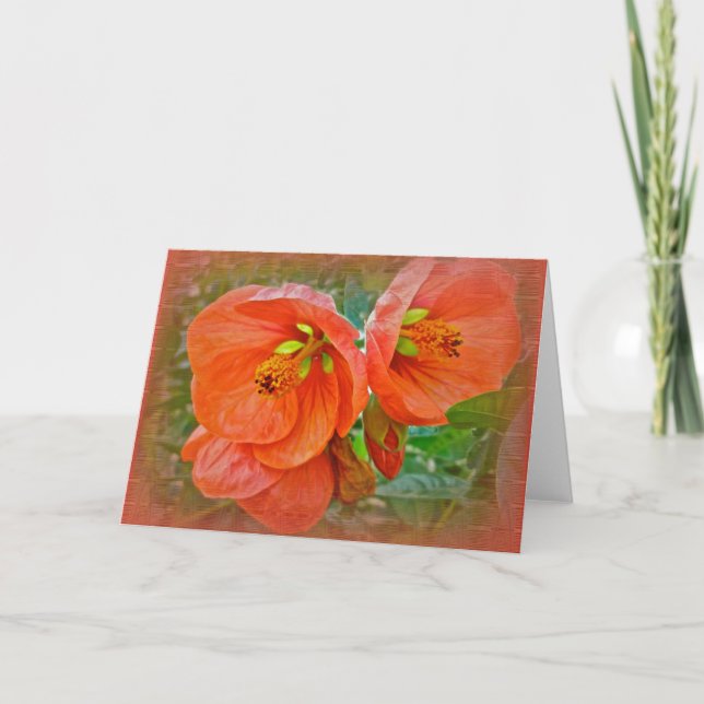 Tarjeta Naranja Hibiscus Flowers (Anverso)
