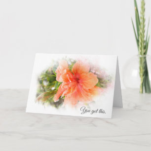 Tarjeta Naranja Hibiscus piensa en ti