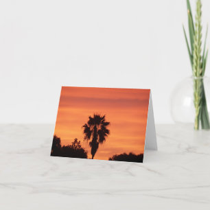 Tarjeta Naranja Invierno Florida puesta de sol en una tarj