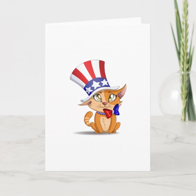 Tarjeta Naranja Kitten 4 De Julio (Anverso)