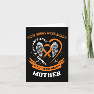 Tarjeta Naranja Leukemia Conciencia Mamá Tus Alas Fueron L
