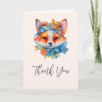 Naranja lindo Fox con corona floral gracias