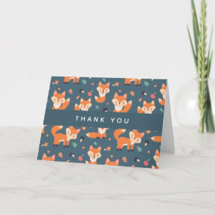 Tarjeta Naranja lindo Patrón Fox Gracias