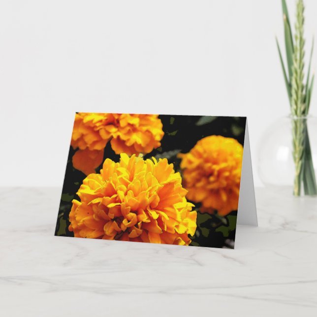 Tarjeta "Naranja Marigolds" (Anverso)