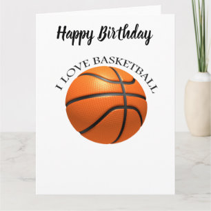 Tarjeta Naranja personalizado y baloncesto de cuero negro