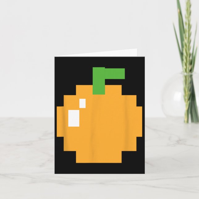 Tarjeta Naranja Pixel Videojuego Retro Arcade de los 80 Ha (Anverso)