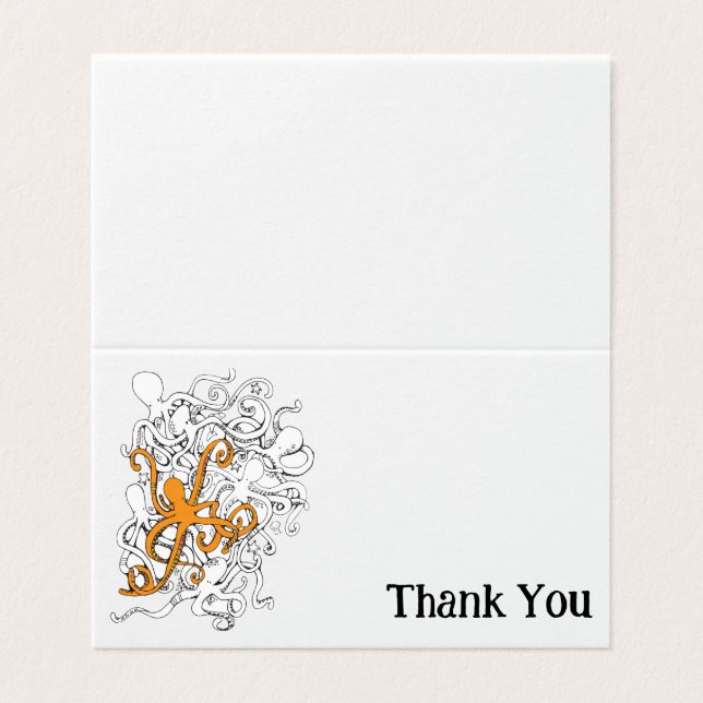 Tarjeta Naranja pop de Octopi (Exterior desplegado)