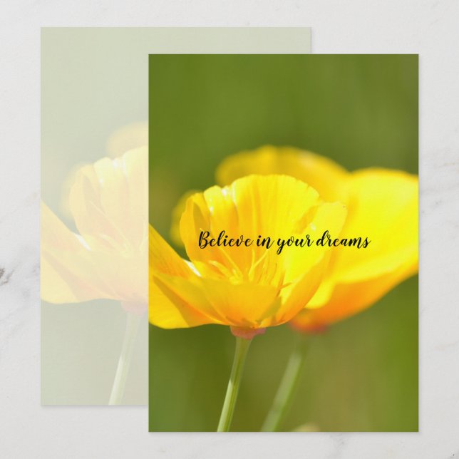 Tarjeta Naranja Poppies (Anverso / Reverso)