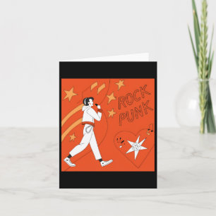 Tarjeta Naranja Punk Rock Expreso Arte Digital Illustrati