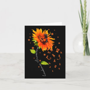 Tarjeta Naranja Ribbon Sunflower Butterfly Leukemia Awaren