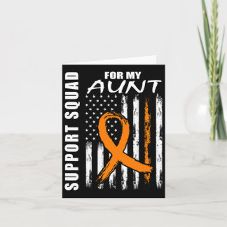 Tarjeta Naranja Ribbon Tía Leukemia Conciencia Bandera Est