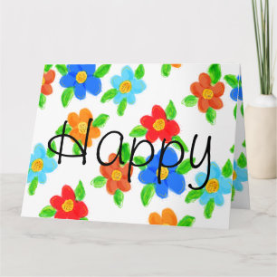 Tarjeta Naranja rojo y azul