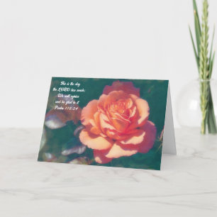 Tarjeta Naranja Rosa Fe Biblia Verse al pensar en tu carta