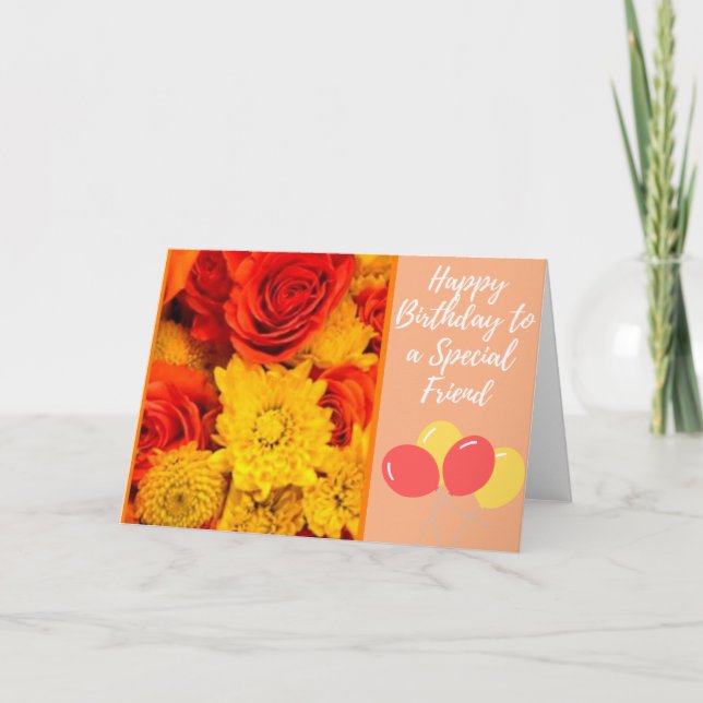 Tarjeta Naranja Rosas Amigo Especial (Anverso)
