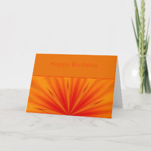 Tarjeta Naranja Starburst amarillo Feliz cumpleaños