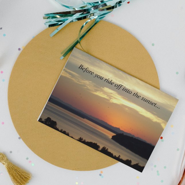 Tarjeta Naranja Sunset Photo Happy Retirement From All (In Situ)