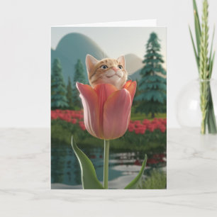 Tarjeta Naranja Tabby Tulip