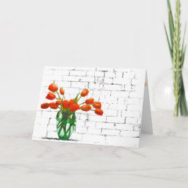 Tarjeta Naranja Tulip Bouquet en el Día del Nombre de Ladr