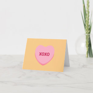 Tarjeta Naranja XOXO conversación rosa corazón de San Vale