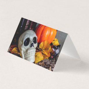 Tarjeta Naranja y Calavera