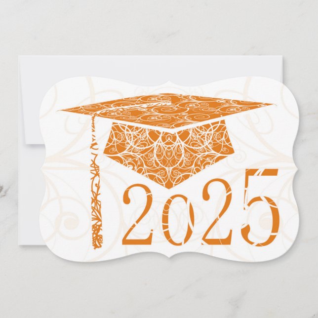 Tarjeta naranja y cubierta floral blanca 2025 (Anverso)