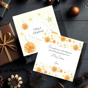 Tarjeta Naranjas y estrellas elegantes de estilo moderno e