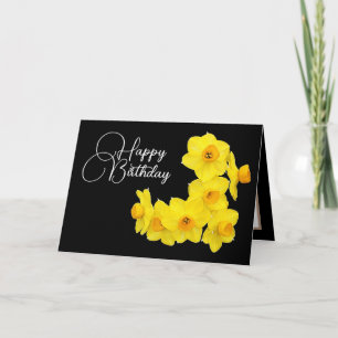 Tarjeta Narciso Amarillo Botánico Primavera Cumpleaños Mod