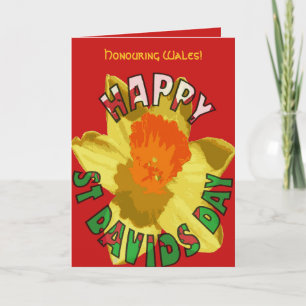 Tarjeta Narciso Amarillo Grande Día Nacional de Gales