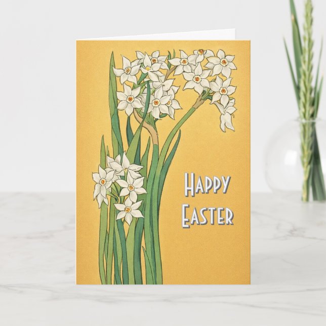 Tarjeta Narciso Art Nouveau – Pascua (Anverso)