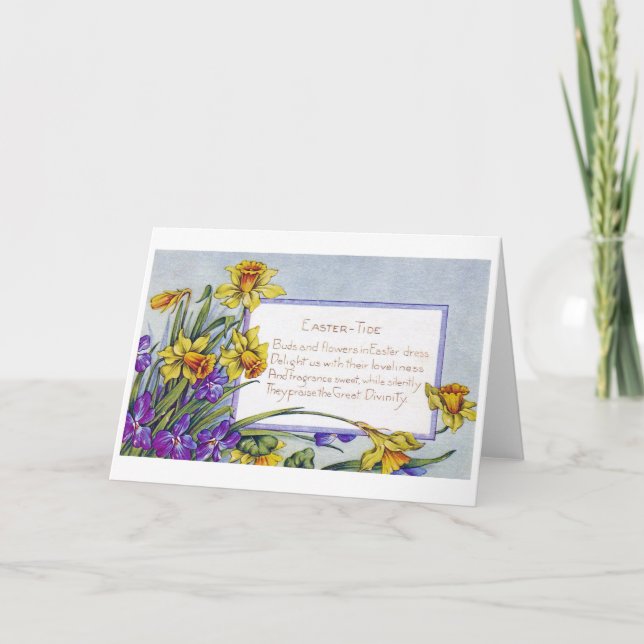 Tarjeta Narciso de Pascua vintage (Anverso)