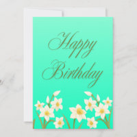 Narciso Flor de Cumpleaños de Marzo en Aguamarina