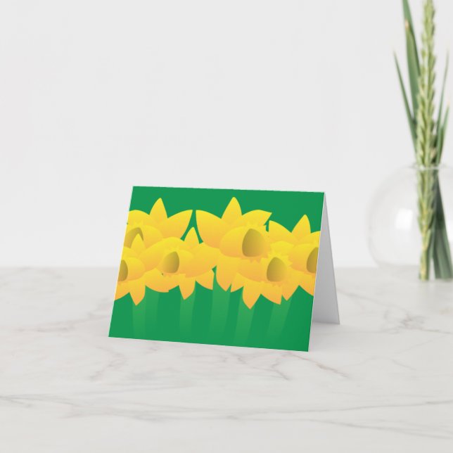 Tarjeta Narcisos Amarillos Alegres (Anverso)