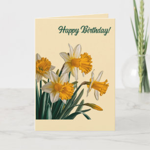 Tarjeta Narcisos editables de felicitación